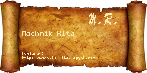 Machnik Rita névjegykártya